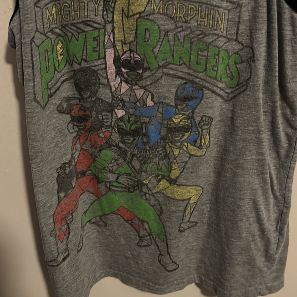Mighty Morphing Power Rangers M Gray Power Rangers Tank Top - Picture 5 of 9